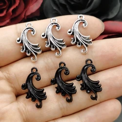 10pcs 13x7mm Charms Water  sea wave Tibetan Silver Color Pendants Antique Jewelry Making DIY Handmade Craft Pendant