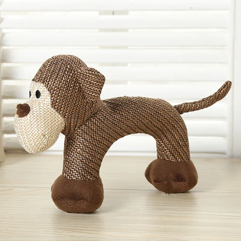 New Linen Puppy Medium Dog Toy Animals Shapes Pet Squeak Chew Toys for Small Dogs Beagle York Mascotas Accessories Monkey Horse image 5