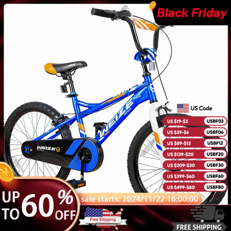 AQWEIZE Kids Bike,14 16 18 20 Children Bicycle for Ages 3-12 Years Old,Rider Height 35-60 Inch,Coaster Brake,Multiple Color