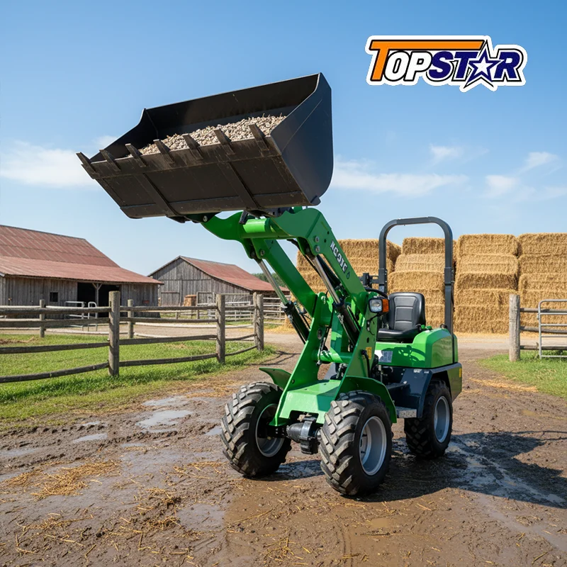 Multifunctional Mini Wheel Loader Powered Front End Loader for Garden Farm Material Loading Unloading