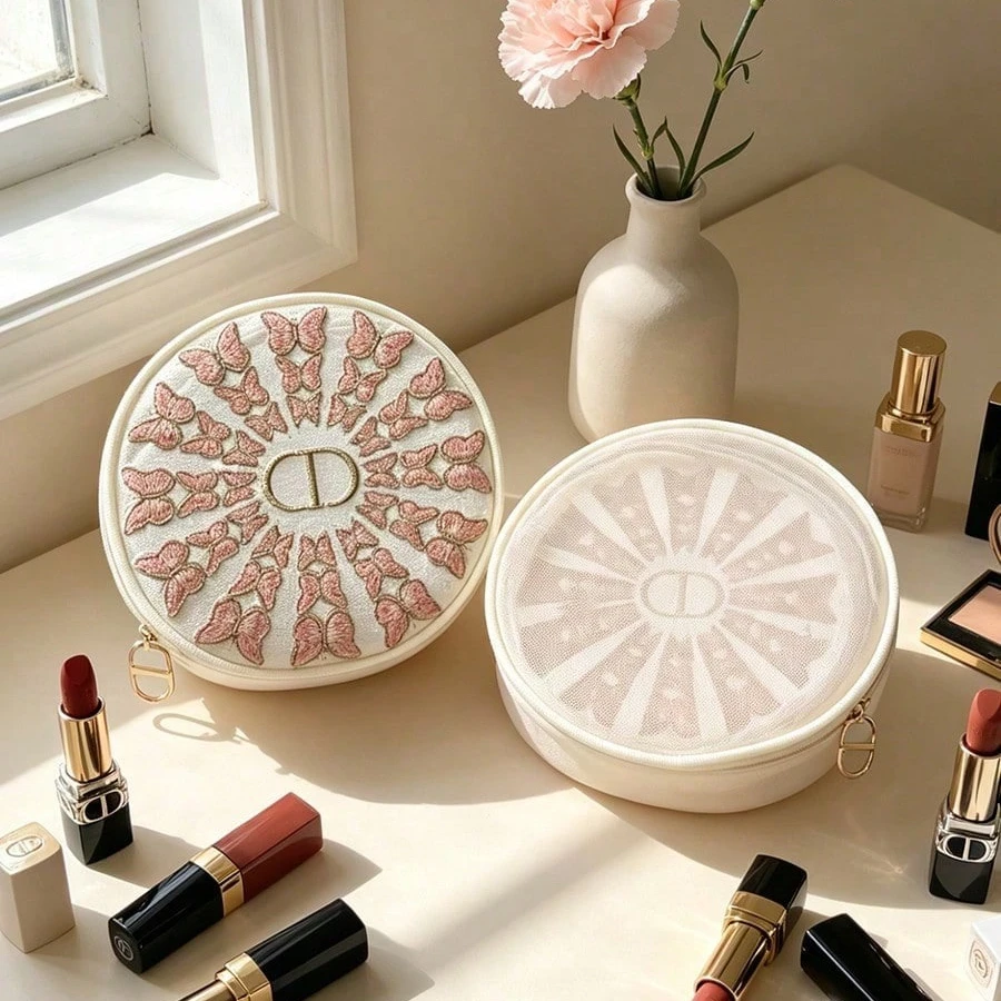 Travel Accessories Organizer - Dior bag Round Mesh Makeup Bag
