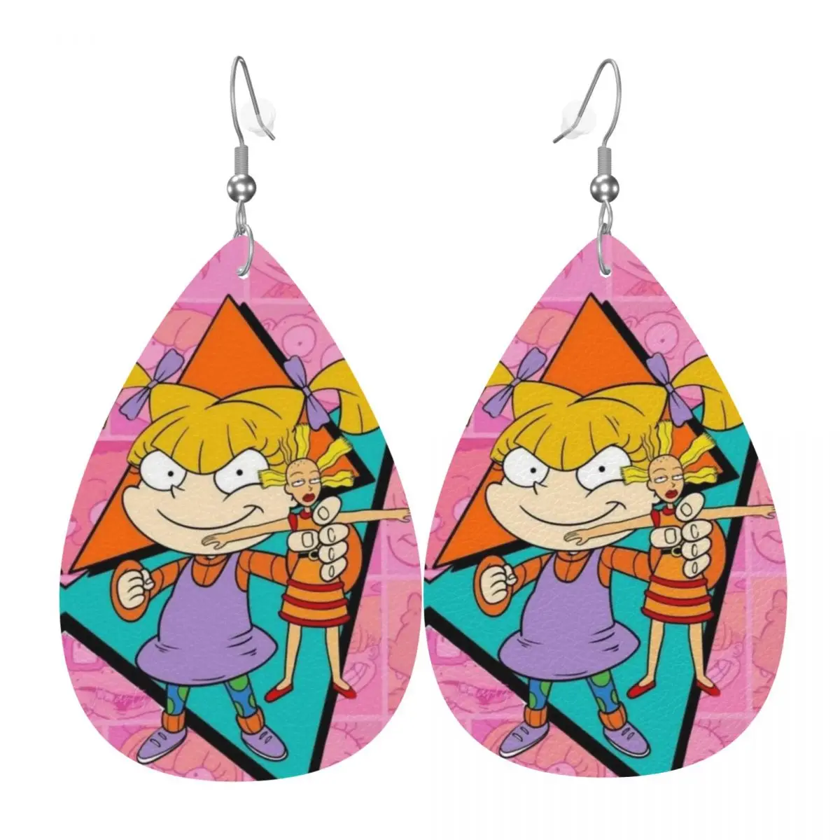 

Custom Drop Dangle Earrings Hey Funny Arnold Leather Teardrop Earrings PVC Leather for Gifts Dainty Jewelry