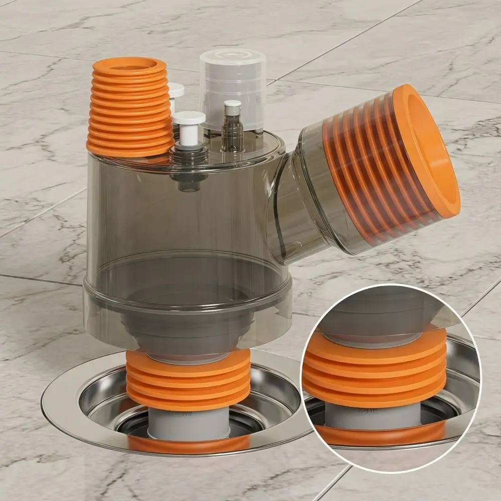 Connects Three-Way Drain Pipe Diverter Triple Floor Drain Water Divider Dryer