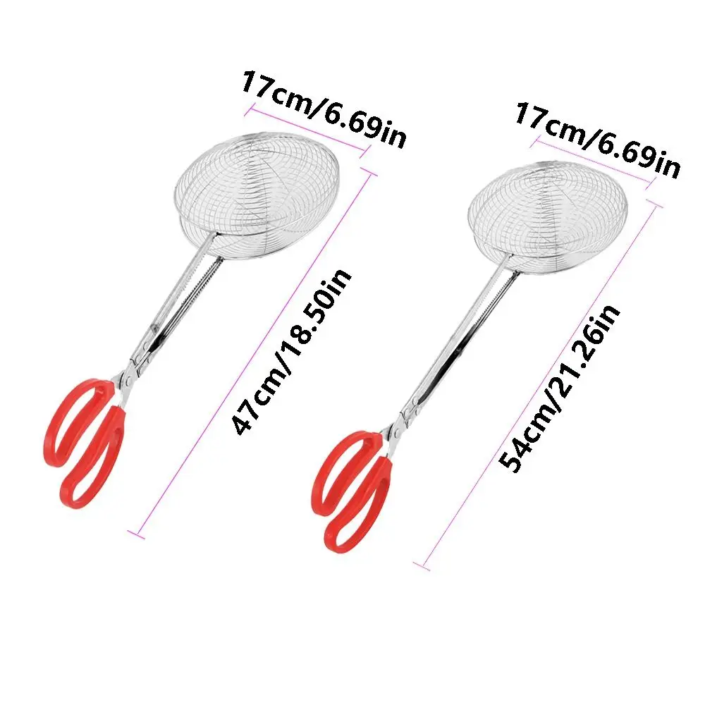 17 cm Netzabdeckung Fischgreifer aus Edelstahl mit langem Griff, rutschfester Griff, komfortabler Halt, Fischernetz-Mesh-Clip – Detail 1