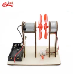 DIY Wind Power Generation Model Wooden Puzzle STEM Technologia Science Experimental Tool Kit Learning Educational Teaching Aids