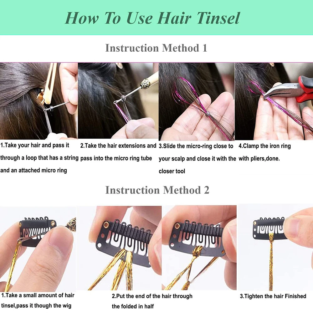 مجموعة ملحقات الشعر بهرج للنساء والفتيات ، خيوط الشعر ، إكسسوارات الشعر ، مهرجان ، تأثيري ، حفلة ، 24"