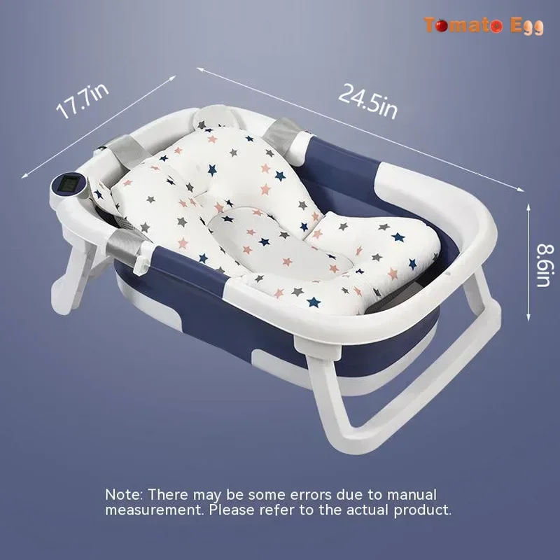 Collapsible Baby Bathtub Real-time Temperature Bathtub Portable Travel Baby Bath Suitable for Babies 0-36 Months