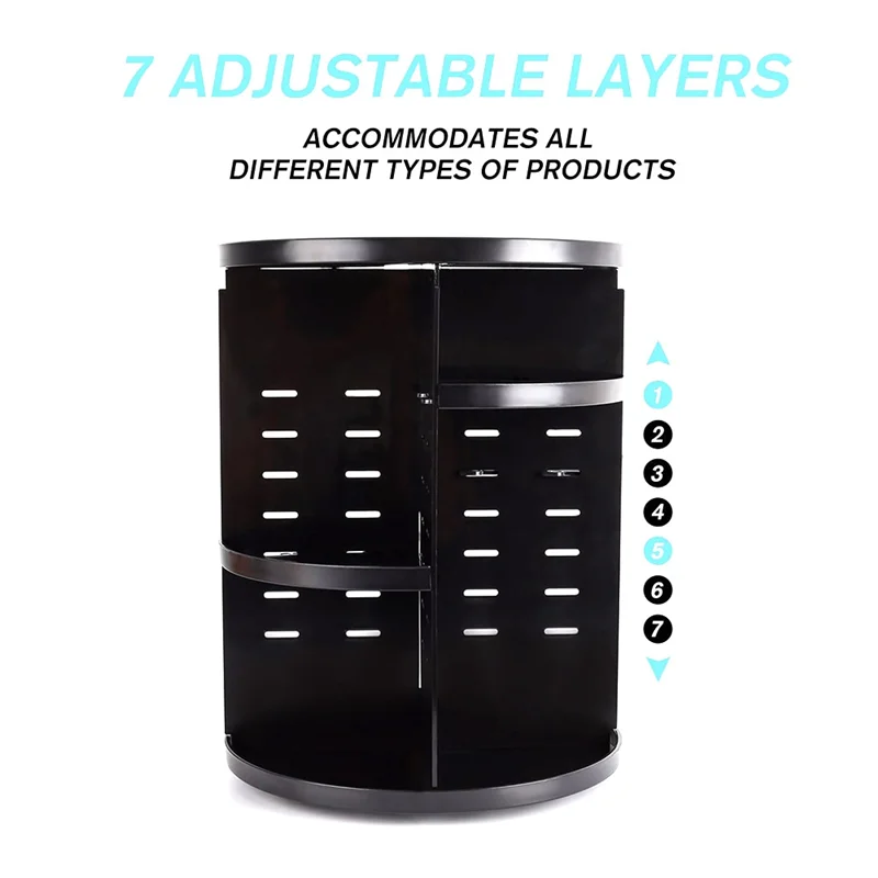 360 หมุนแต่งหน้าOrganizer,DIYแต่งหน้าSpiningผู้ถือRack,ความจุMake Upชั้นวางเครื่องสําอางBทนทาน