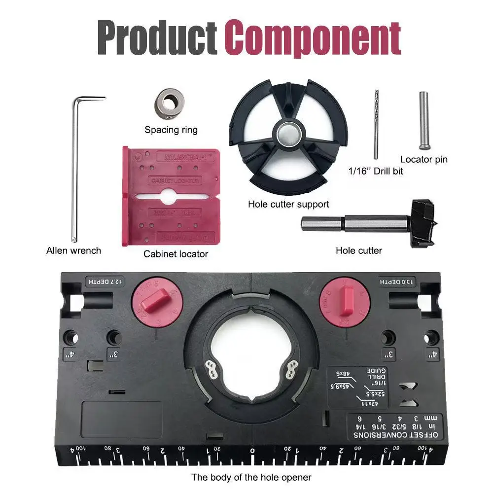 2025Woodworking 35mm Hinge Hole Opener Cabinet Door Panel Hinge Hole Drilling Locator Hinge Drilling Installation Auxiliary Tool