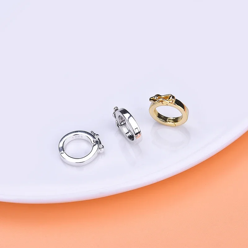 S925 silver buckle DIY accessory pendant buckle can be opened, the buckle of the bracelet, the buckle of the buckle, the buckle