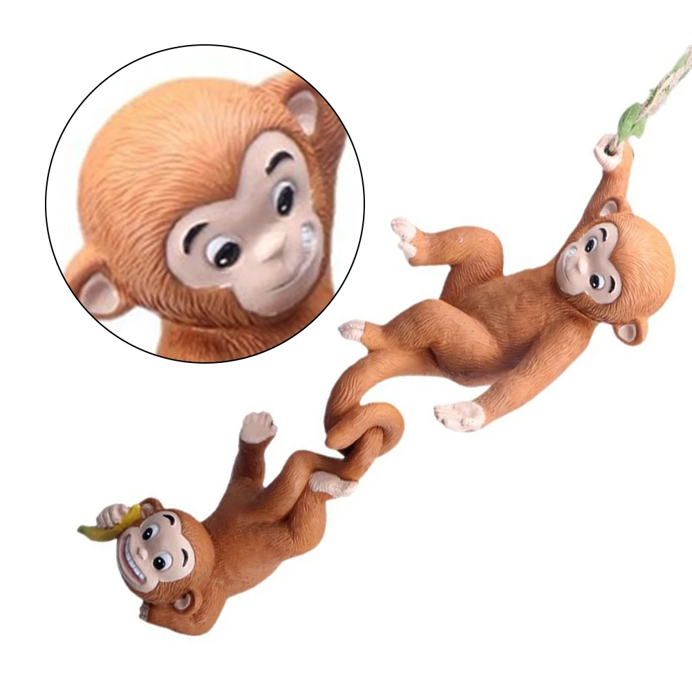 Outdoor Resin Monkey Garden Decoration Hanging For Patio Balcony Or Rockery Landscape With Playful Climbing Design