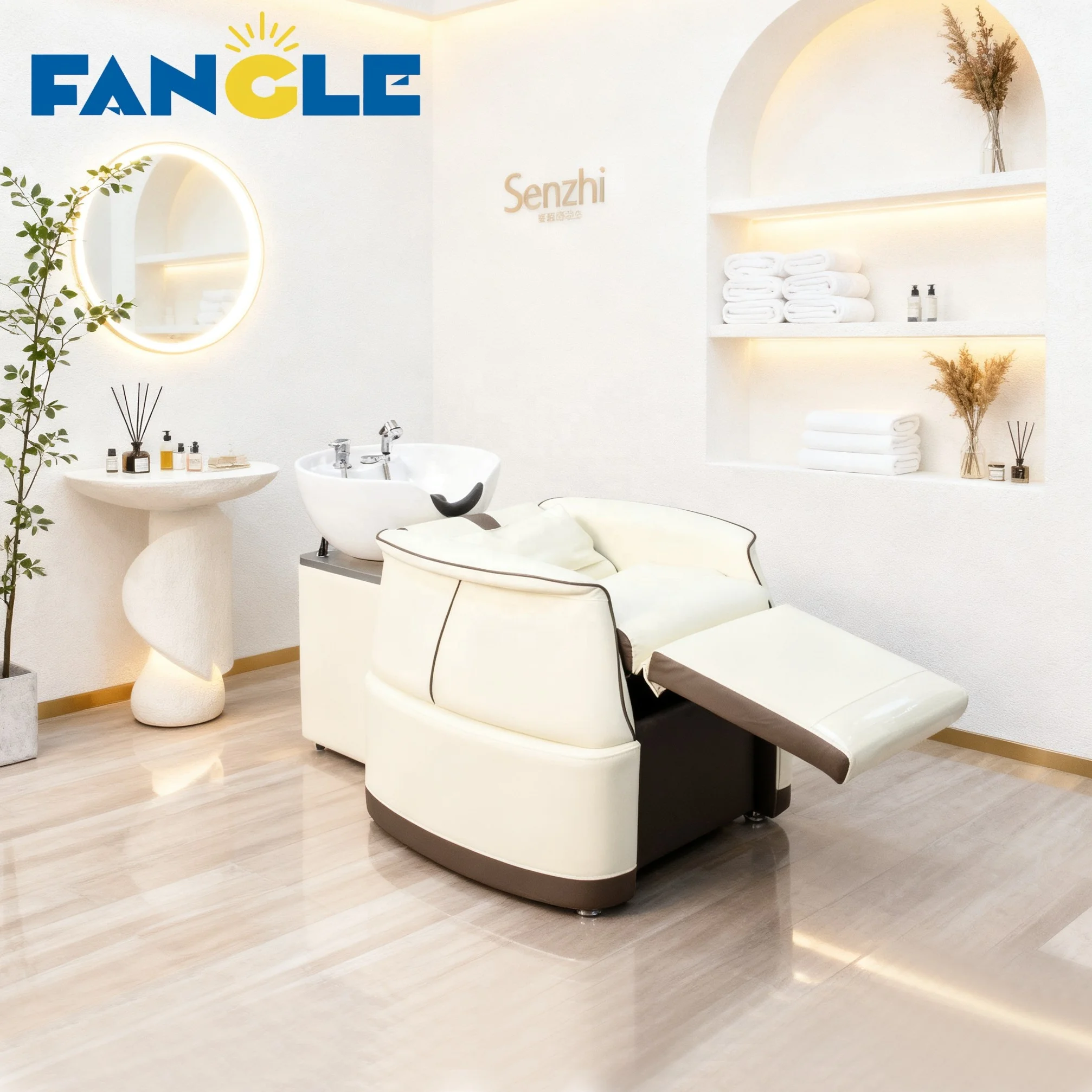 Luxury Milk Hair Bed Head Spa Bed Head Massage Shampoo Chair Electric Shampoo Bed Chair Bowl For Beauty Salon Furniture
