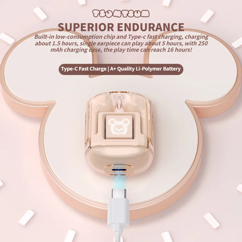 Оригинальные Беспроводные Наушники Disney Bluetooth DN09 TWS, Наушники-вкладыши С Шумоподавлением, Игровые Видео