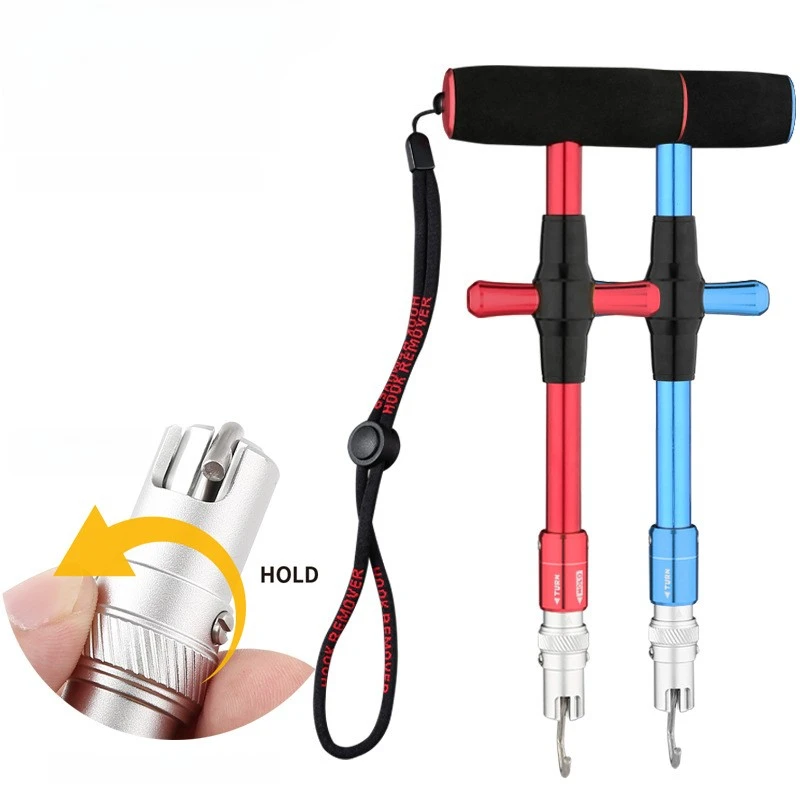 

Aluminum Alloy Hook Remover Portable with Lock Deep Throat Big Game Dehooker In Stock Comfort Handle Sturdy Durable for Fishing