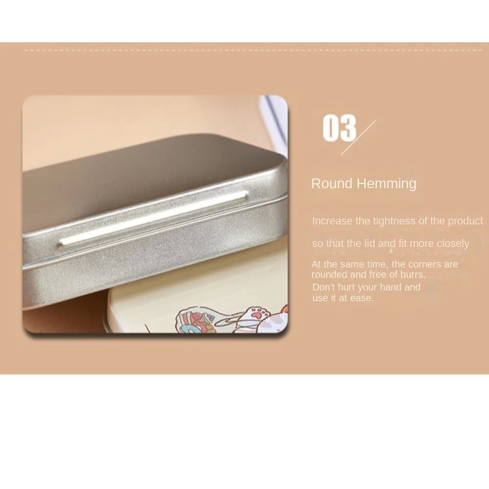 New Iron Photo Storage Box Dustproof Cute Tinplate Box 95*60*20mm with Cover Container Case Earrings