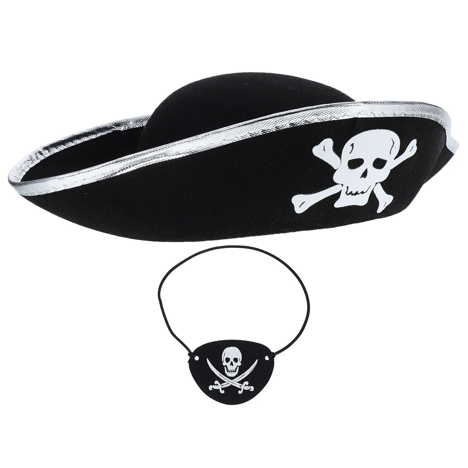 2-teiliges Patch-Set für Mädchen und Kinder, zum Anziehen von Halloween-Kostümen     Accessoires für Mädchen     Hut Augenklappe     Männer Mädchen Pirat