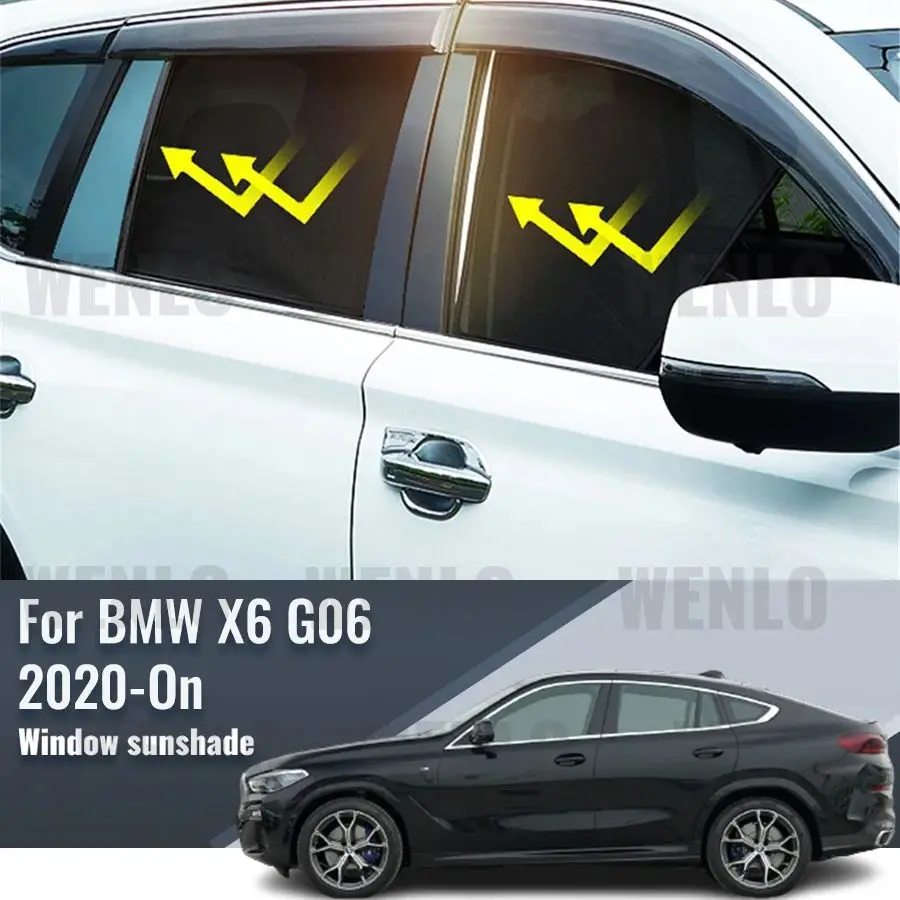 For BMW X6 G06 2020 2021 2022 2023 2024 Front Windshield Frame Curtain Car Sunshade Shield Rear Side Window Sun Shade Visor