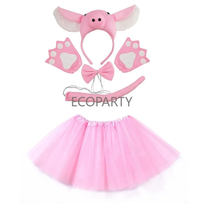 Animal Ear Headband Frog Cat Tail Claw Gloves Tutu Skirt Children Birthday Party Makeup Props Gifts Halloween Costume Cosplay