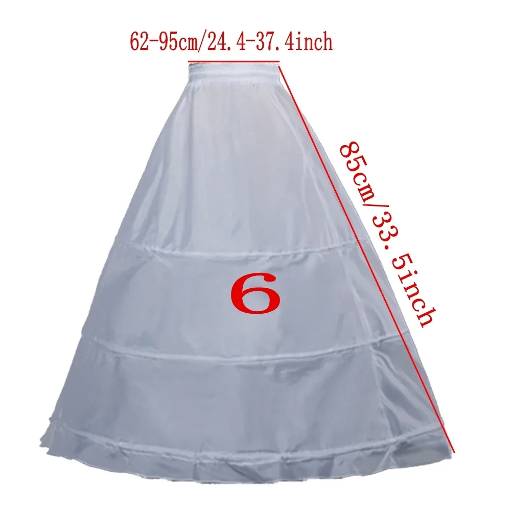 Petticoat A-Line Crinoline for Children, 3 Hoops, One Layer, Lace Trim, Flower Girl Dress, Underskirt, Branco, Crianças, Crianças