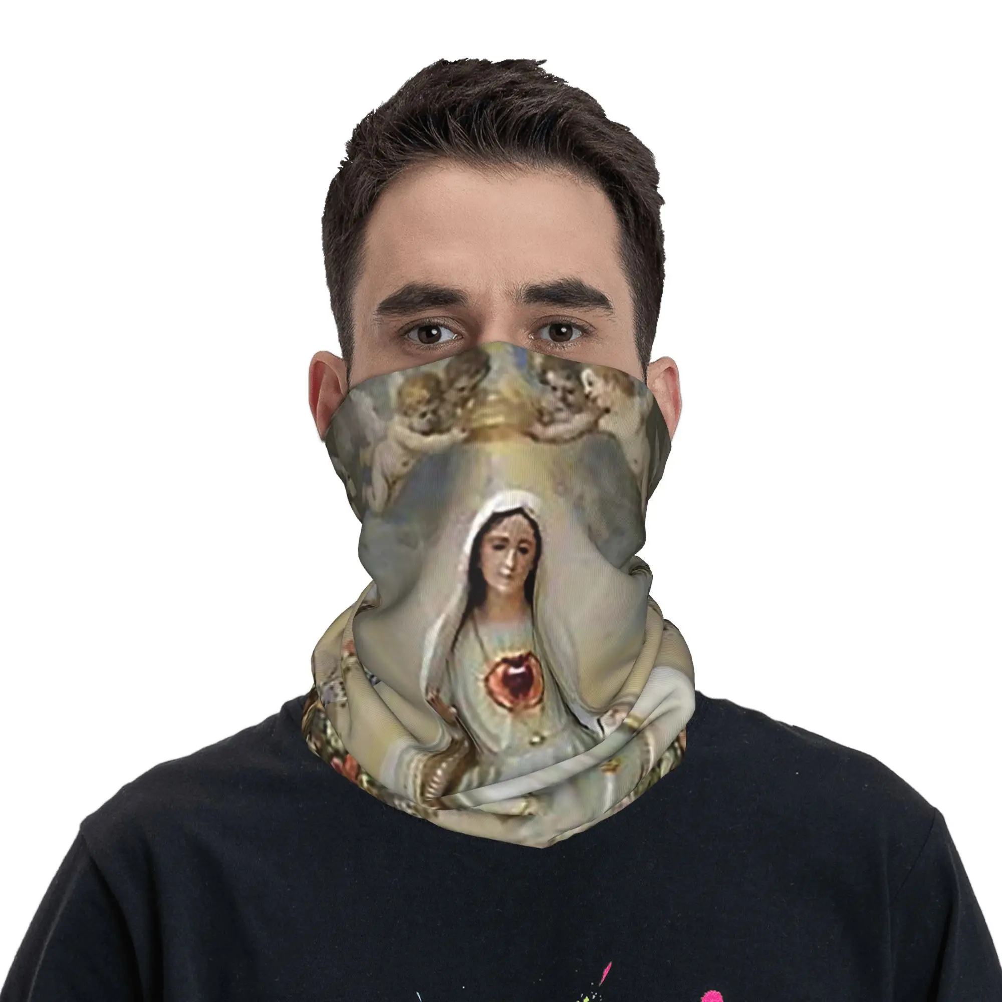 

Virgin Mary Immaculate Heart of Mary Mother of God Our Lady Bandana Neck Cover Printed Wrap Scarf Warm Headwear Running