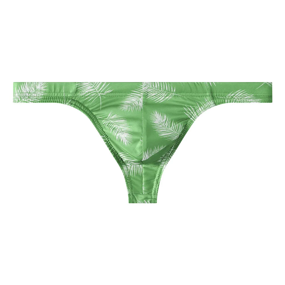 1pc Men Printed G-string Low Rise Briefs Vacation Style Thong Bulge Pouch Comfortable Breathable Pantie Underwear