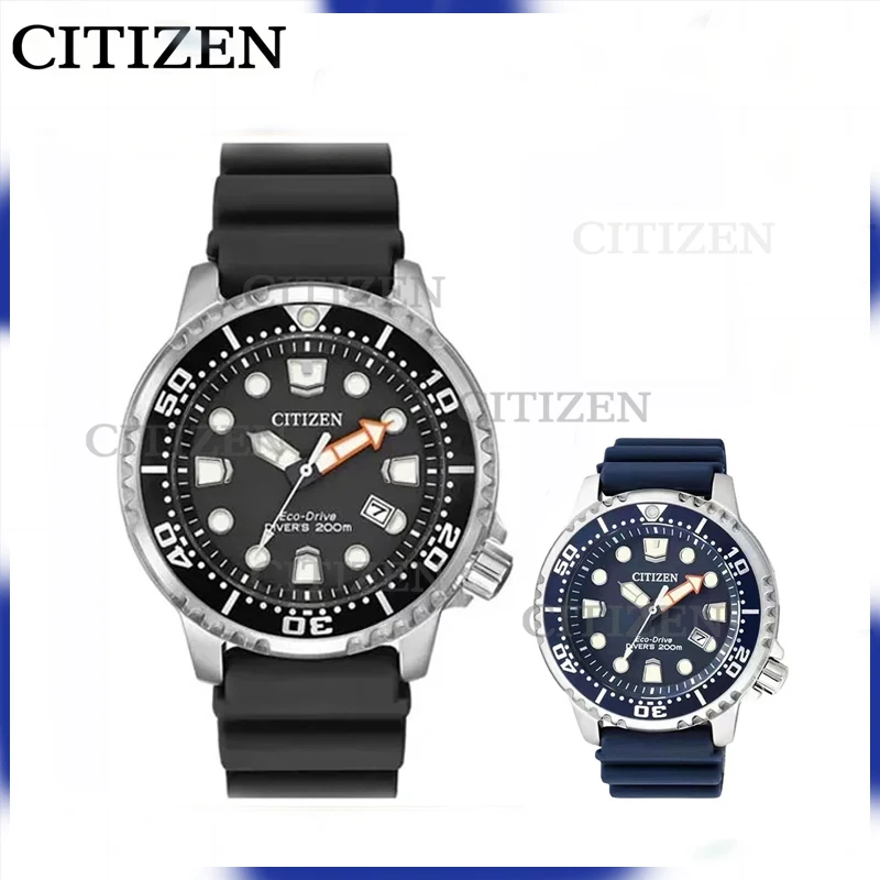 New Citizen Eco-Drive Watch Fashion Luxury Promaster Diver Series  Men\'s Quartz Three-Pin Calendar Tape Wristwatches with Gift B