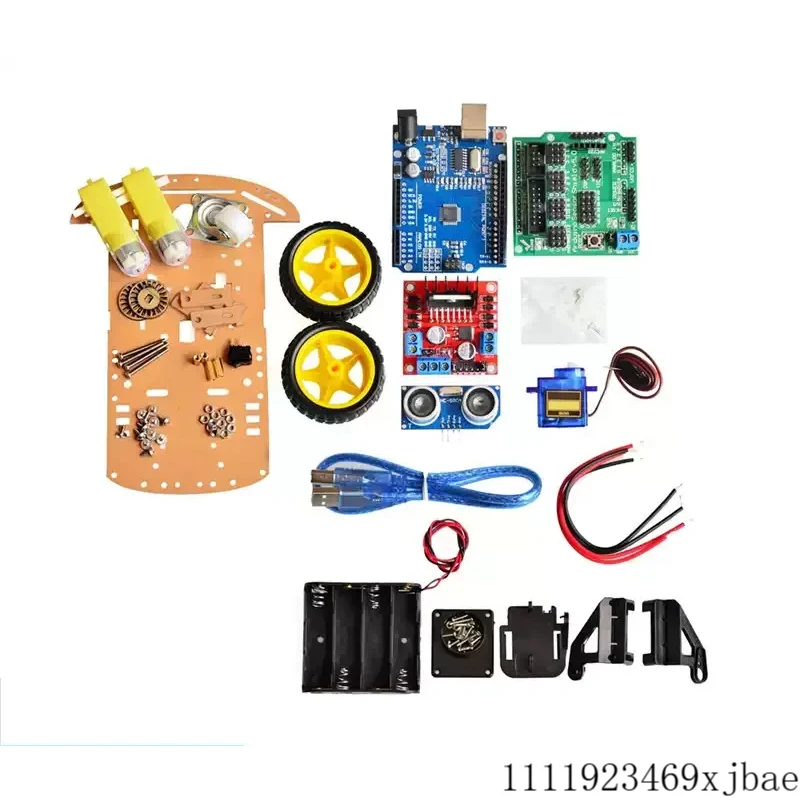 New Avoidance tracking Motor Smart Robot Car Chassis Kit Speed Encoder Battery Box 2WD Ultrasonic module For Arduino kit