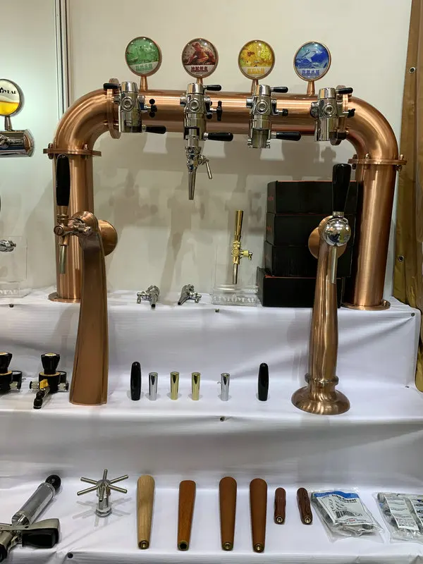4 Tap Copper Plated Beer Tower Stainless Steel Bar Kegerator Bar Accessories