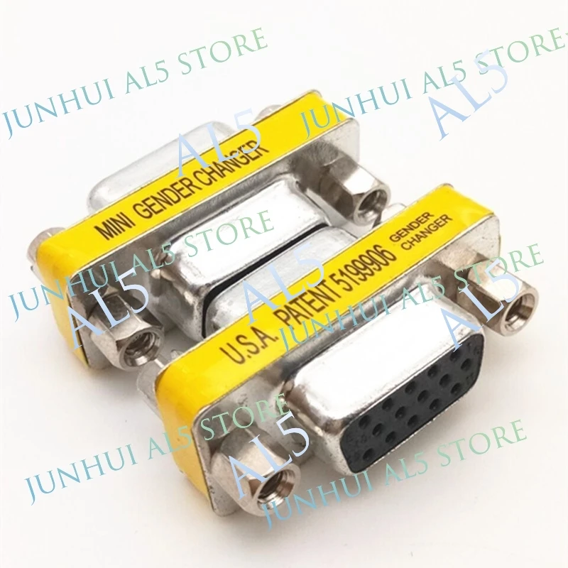 15pin Double Female D-Sub to Female Plug MINI VGA Connector  Changer Adapter for VGA Extension Cable Cord E4