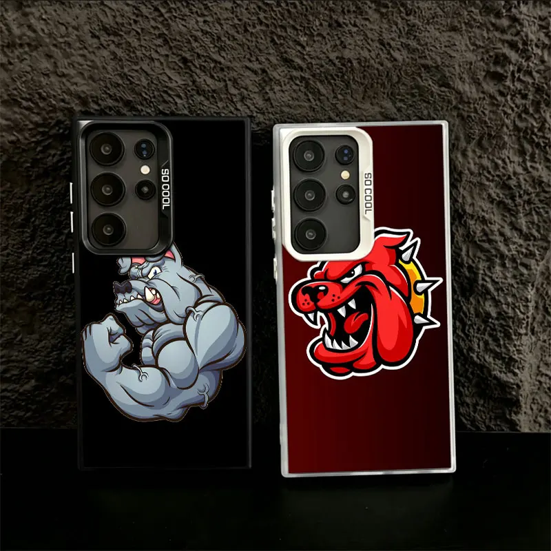 Ferocious Bulldog Stock Vector Phone Case for Samsung S26 Ultra S25 Edge S24 FE S23 FE S22 Plus Galaxy S21 S20 Cover Back Anti-f