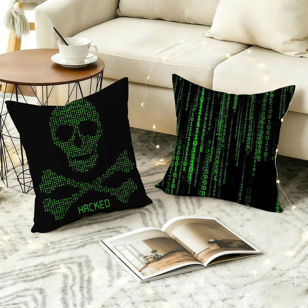 H-Hacker Code cushion cover Comfortable Decorative For Bedroom Living room Dormitory Picnic and Holiday Decoration