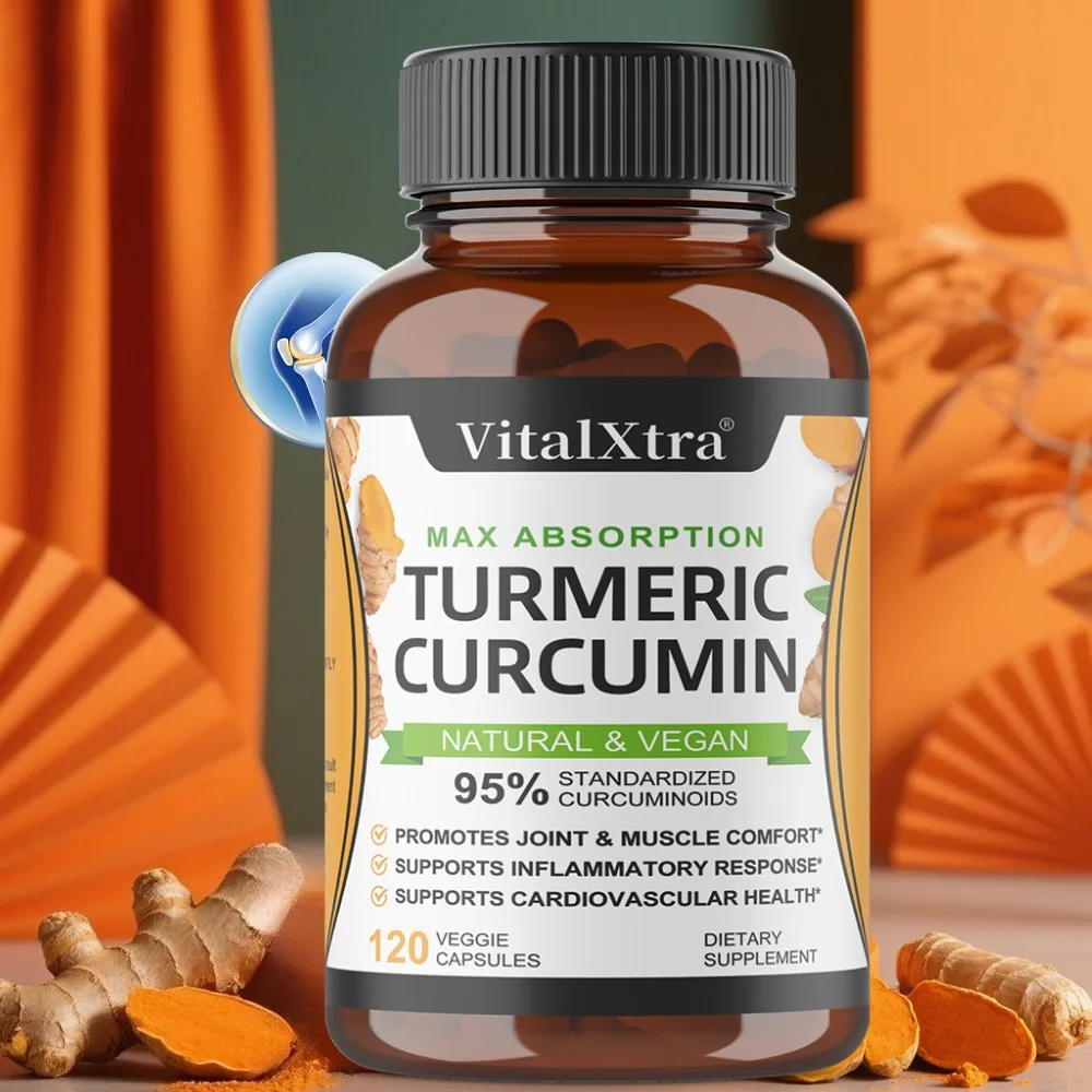 Turmeric Curcumin with Black Pepper Capsules Enhanced Absorption, Joint Support, Contain 95% Curcuminoids