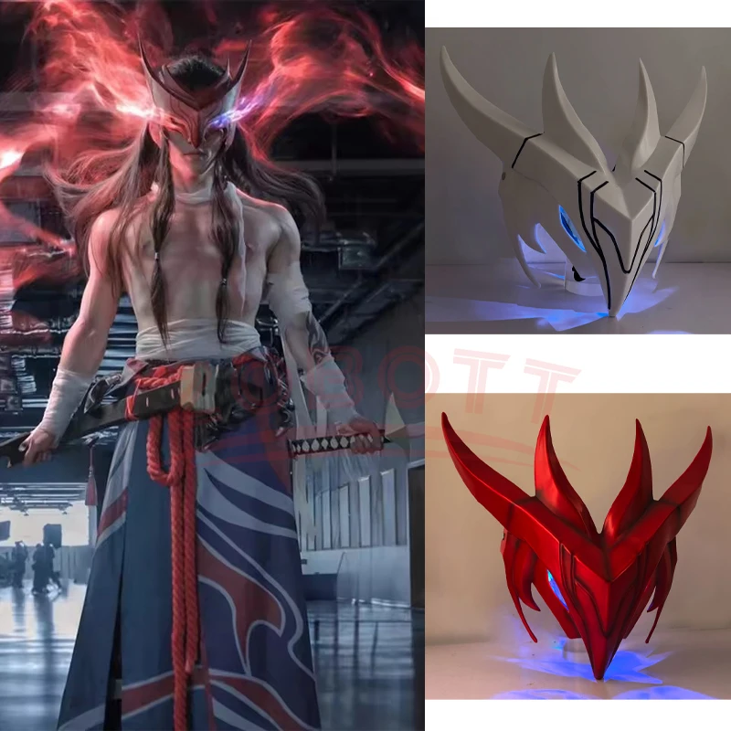 Anime Yone Cosplay máscara juego LoL The Unforgotten Yone juego de rol uniforme Halloween carnaval trajes para hombre y mujer