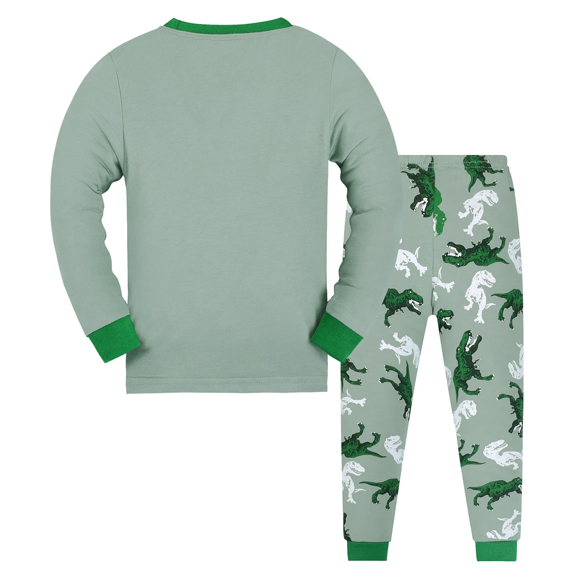 Kinder-Pyjama, Langarm-Oberteil und Hose mit T-Rex-Dinosaurier-Muster, bequemes, lässiges Pyjama-Set, Loungewear für Jungen