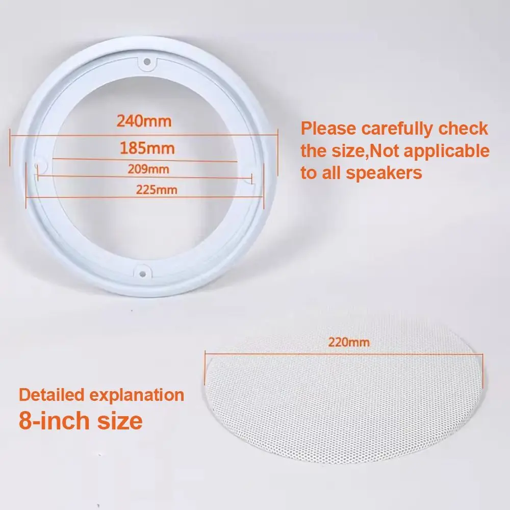 1Pcs 4/5/6.5/8inch Car Speaker Protective Grill White Elegant Design Metal ABS Ceiling Audio Net Cover Subwoofer Guard Anti-Rust