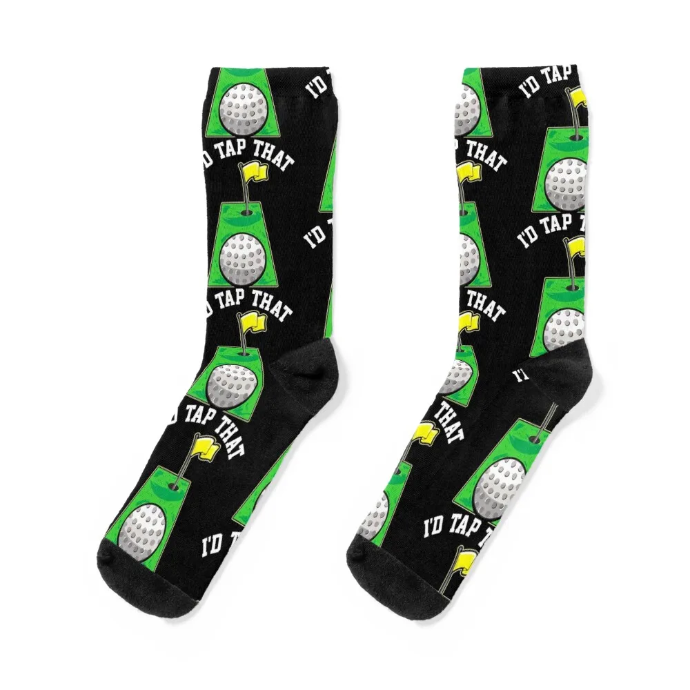 

Funny I'd Tap That Golfing Putting Cute Golfer Pun Socks golf fashionable summer Socks For Man Women's