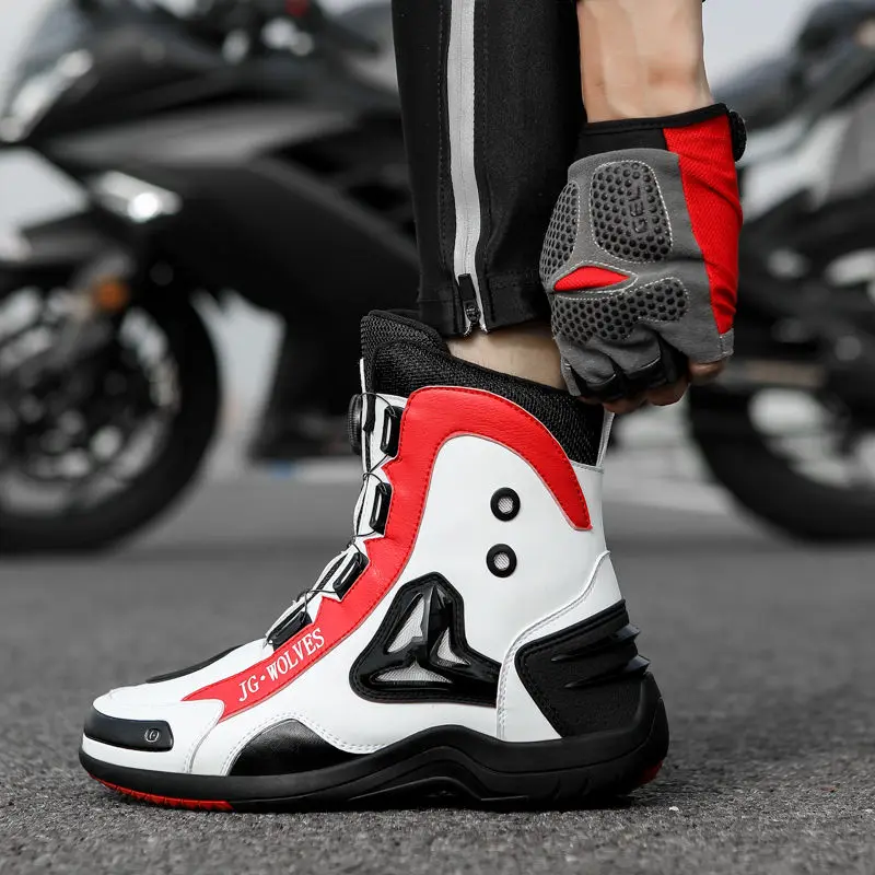 

Waterproof Motorcycle Boots Men's Mid-Calf Motorcycle Protective Boots Rubber-Soled Off-Road Shoes Motorcycle Shoes