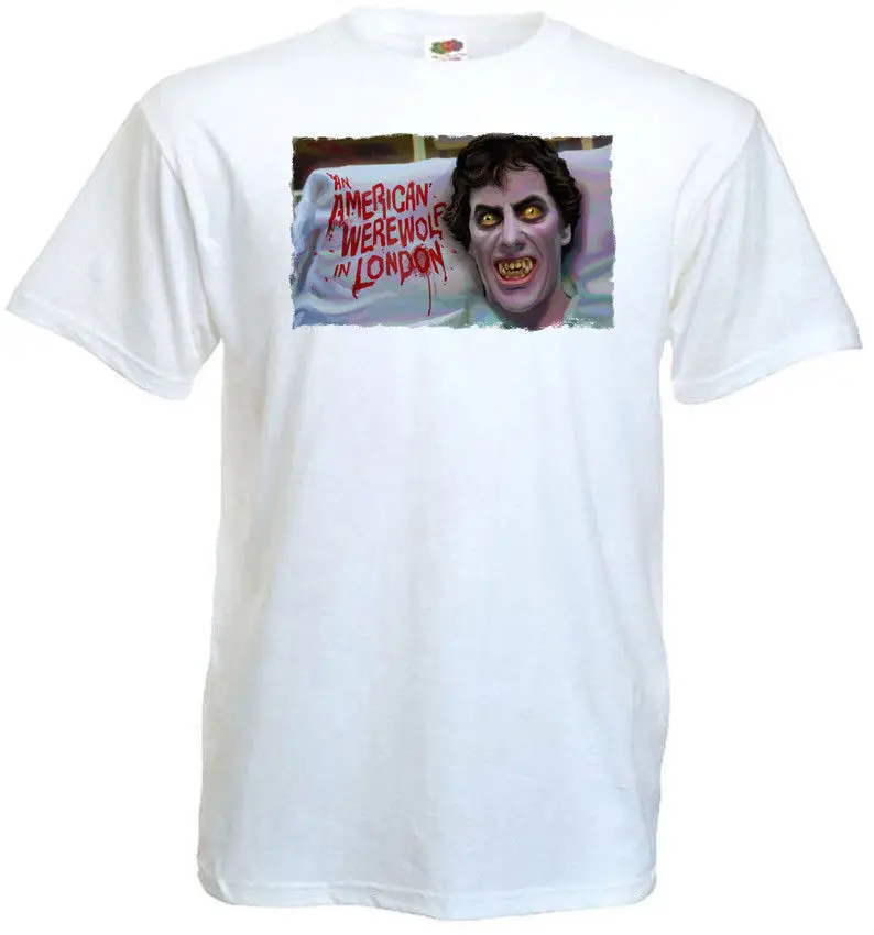 An American Werewolf In London v.8 T shirt white movie poster all sizes S-5XL