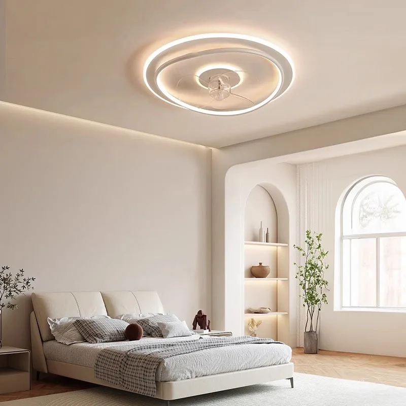 Modern LED Ceiling Fan Light Remote Control with Infinite Dimming 6-speed Fan Lamp Bedroom Living Dining Room Home Electric Fans