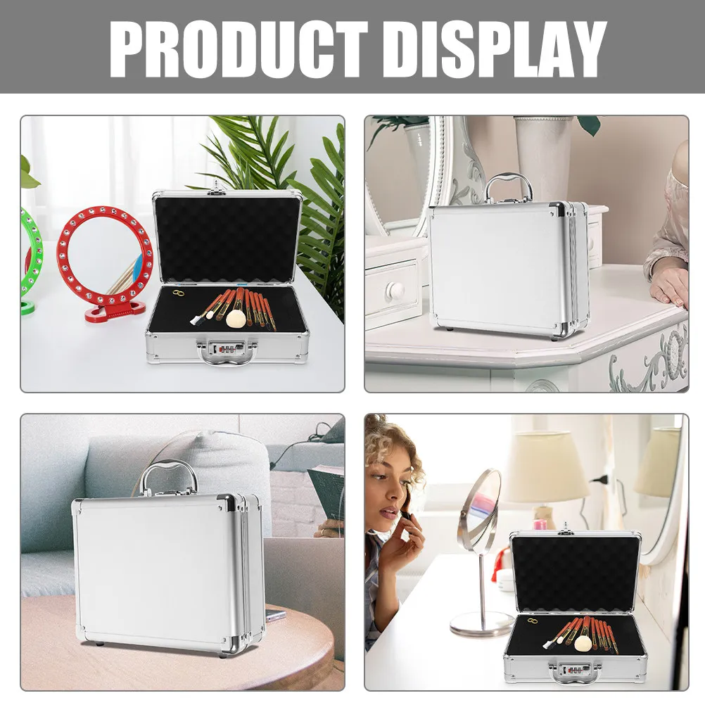 Aluminum Alloy Multifunctional Portable Tool Case Hard Briefcase Outdoor Safety Storage Box Password Lock Tool Organizer