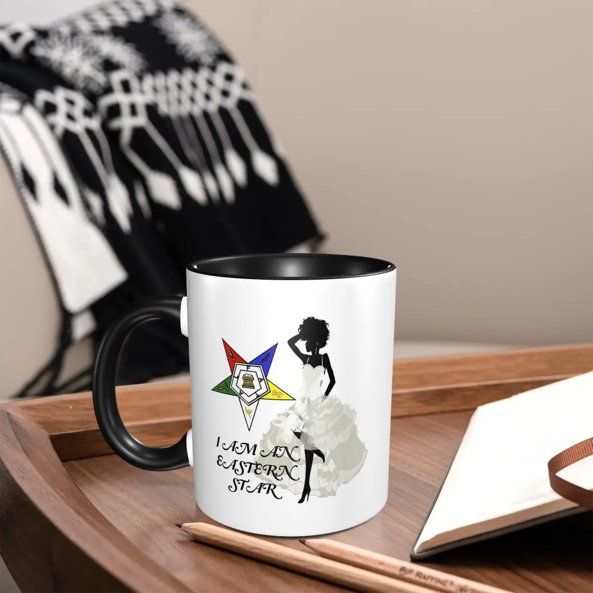 OES Emblem Order Of The Eastern Star Mug Funny Ceramic Coffee Cups Tea Mugs Milk Cup Drinkware Gifts for Woman Man