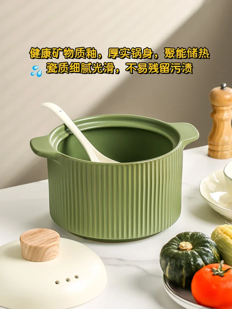 Casserole, household ceramic stew, casserole, large capacity gas stove, special sand pot, resistant to high temperature,