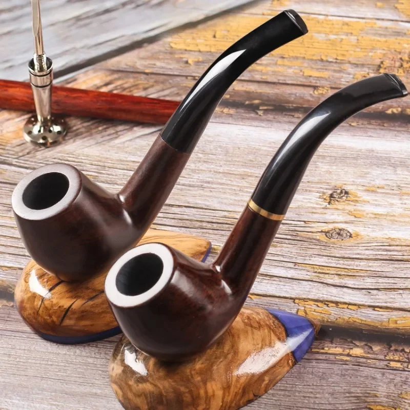 

Classic Handmade Ebony Wood Pipe Chimney Filter Long Smoking Pipes Tobacco Pipe Cigar Gifts Gift Grinder Smoke Mouthpiece