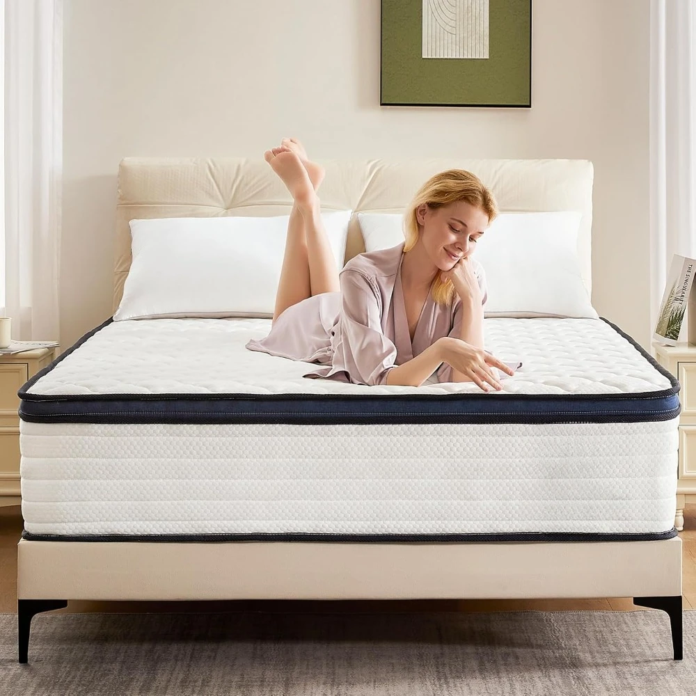 Hybrid Mattress King 14 Inch King Size - Memory Foam & Pocket Springs, Pressure Relief,  Ideal for All Sleep Positions