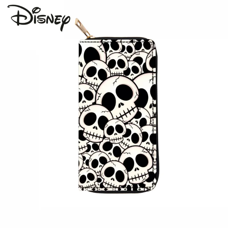 Disney Halloween Skull Fashion Women's Wallet High Quality Multifunctional Storage Card Bag Cartoon Long Men's Zero Wallet