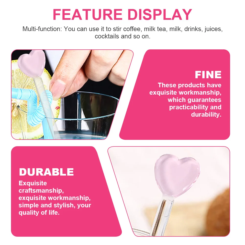 

6Pcs Glass Cocktail Stirrers Elegant Beverage Mixing Sticks for Coffee Wine Juice Bar Party Home Decoration Stirrer Set