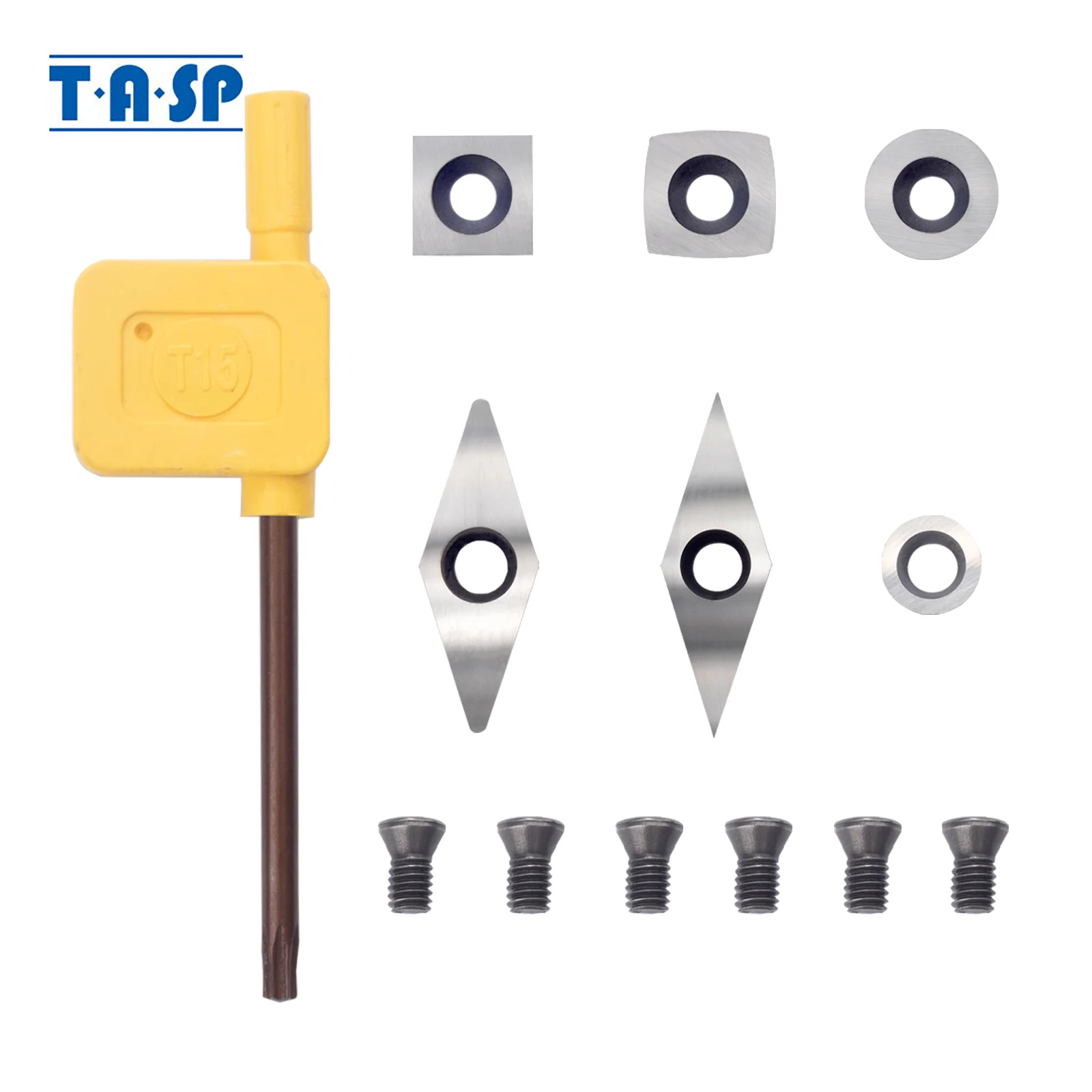TASP-Ensemble d'Inserts de Coupe en Carbure de Bois, Outils de Tournage de Calcul, de Remplacement,