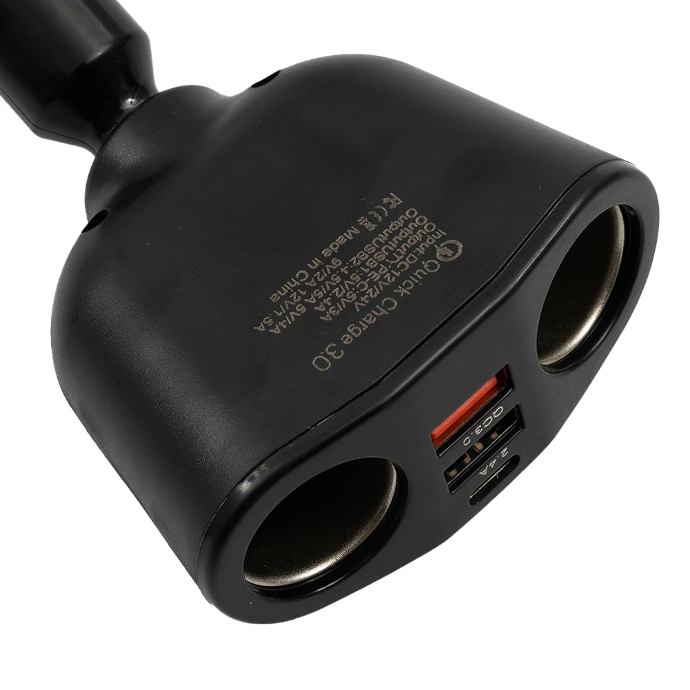 Dual USB Car Charger for QC3 0 12V 24V with Blue LED Battery Voltage Display and Overcurrent Protection for Vehicle Charging