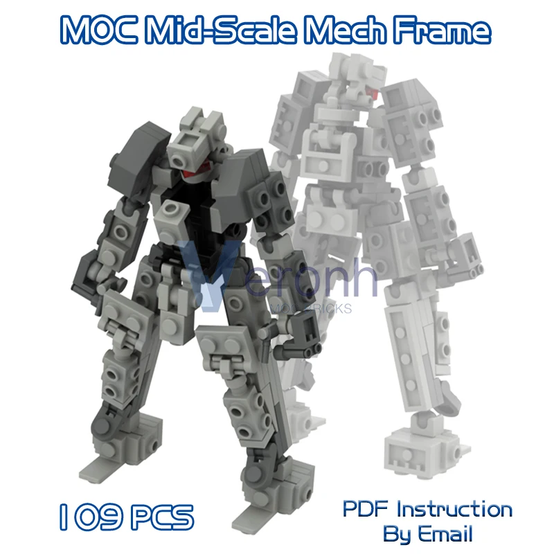 109 PCS Mech Frame Action Figure Model Building Blocks Kit Creative Mechanical Robot MOC Assembly Parts Bricks Kid Toy Idea Gift