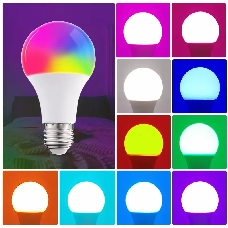 

30 Вт E27 RGB светодиодная красочная лампа с дистанционным регулированием яркости, многофункциональная 220 В, атмосферная вечеринка, бар, спальня, лампа для настроения!